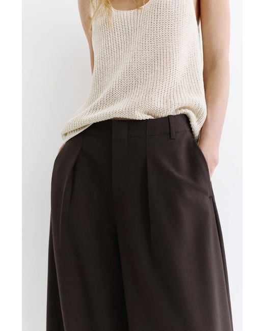 Pull&Bear Brown Darted Barrel Trousers