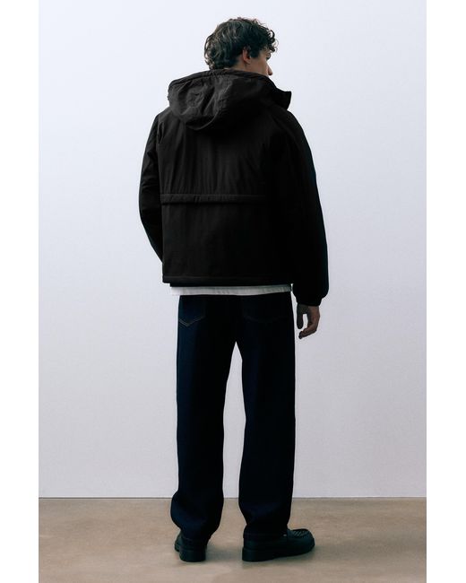 Pull&Bear Gray High Neck Puffer Jacket for men