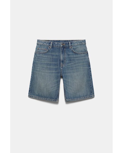 Pull&Bear Blue Standard Denim Bermuda Shorts for men