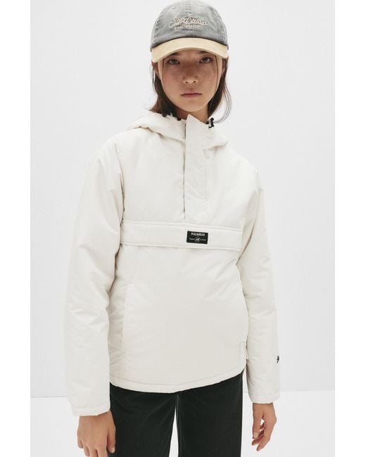 Pull&Bear Basic Kangoeroe Jas in het White