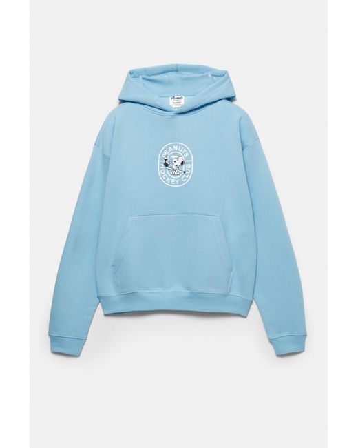Pull&Bear Blue Peanuts Hoodie for men