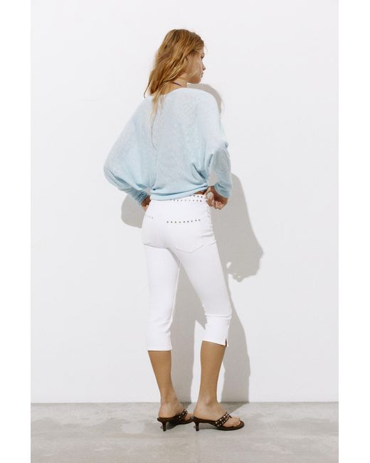 Pull&Bear Blue Asymmetrischer Feinstrickpullover