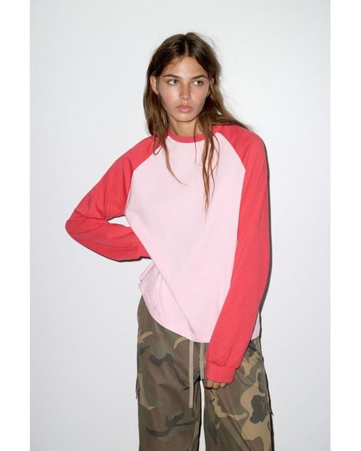 Pull&Bear Green Oversize Raglan Sleeve T-Shirt