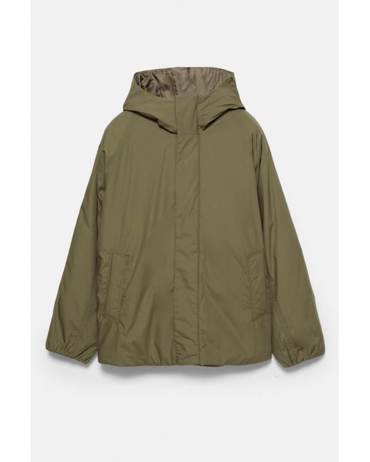 Pull&Bear Gesteppter Regenmantel Mit Kapuze in Green für Herren