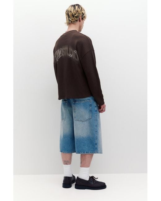 Pull&Bear Blue Knit Star T-Shirt for men