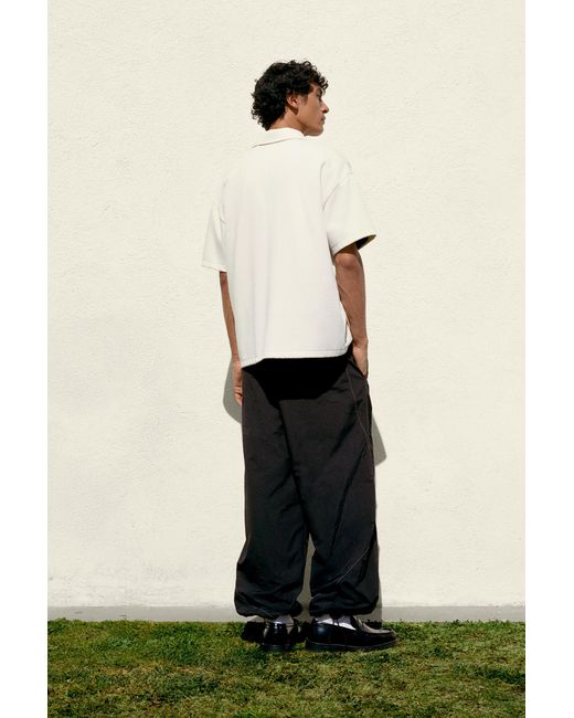 Pull&Bear White Interlock Graphic Zip Polo Shirt for men