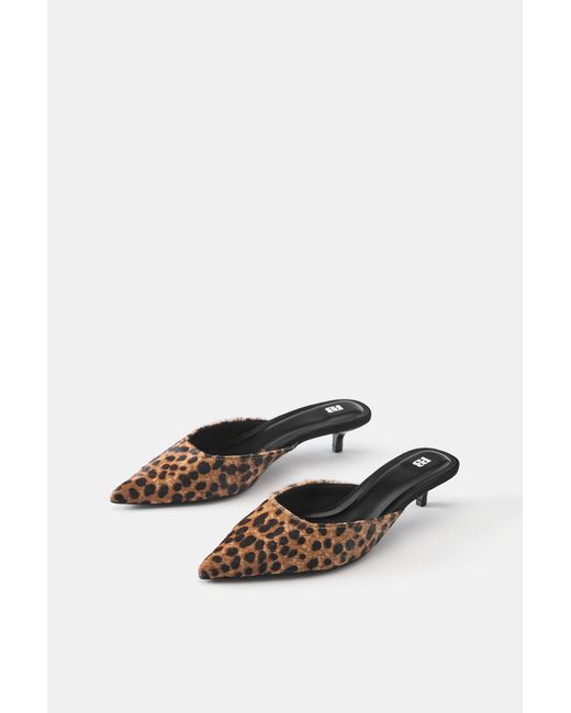 Pull&Bear Black Mules Aus Leder Mit