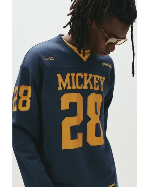 Pull&Bear Mickey Mouse Fußball-Sweatshirt in Blue für Herren