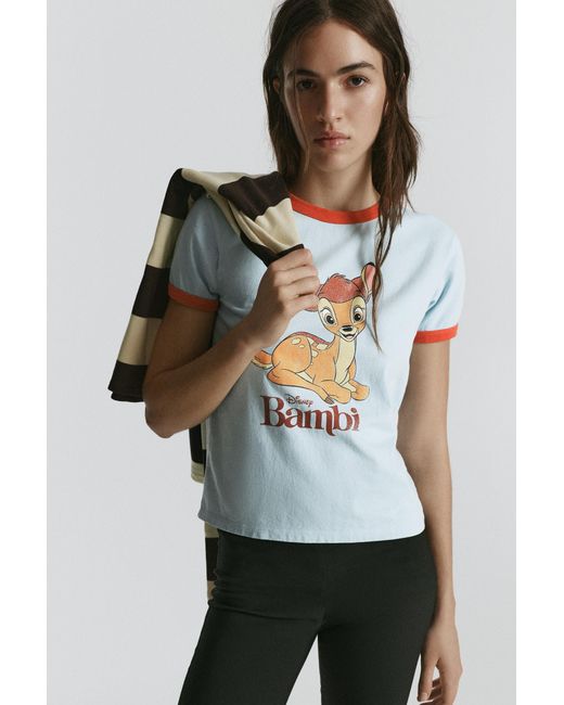 Pull&Bear Gray Bambi Regular T-Shirt