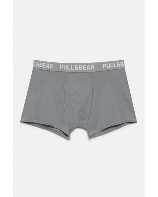 Pull&Bear Gray Pack Of 3 Boxers for men