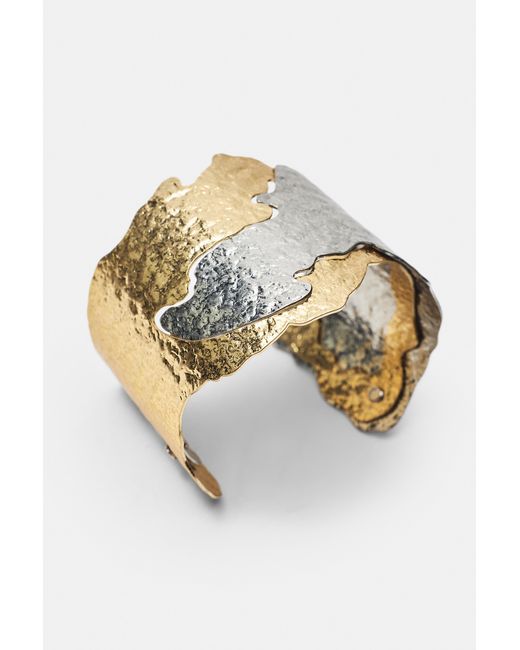 Pull&Bear Metallic Mixed Texture Arm Cuff