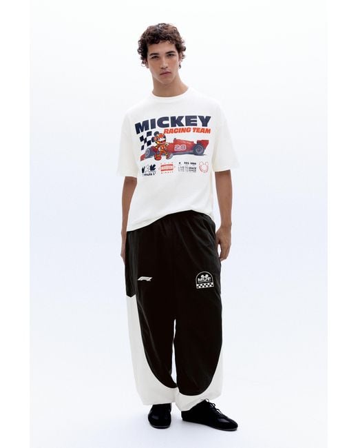 Pull&Bear Blue Disney X F1 Mickey Racing Team T-Shirt for men
