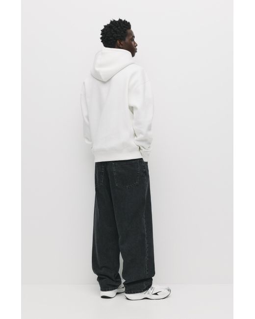 Pull&Bear Basic Hoodie in het White voor heren