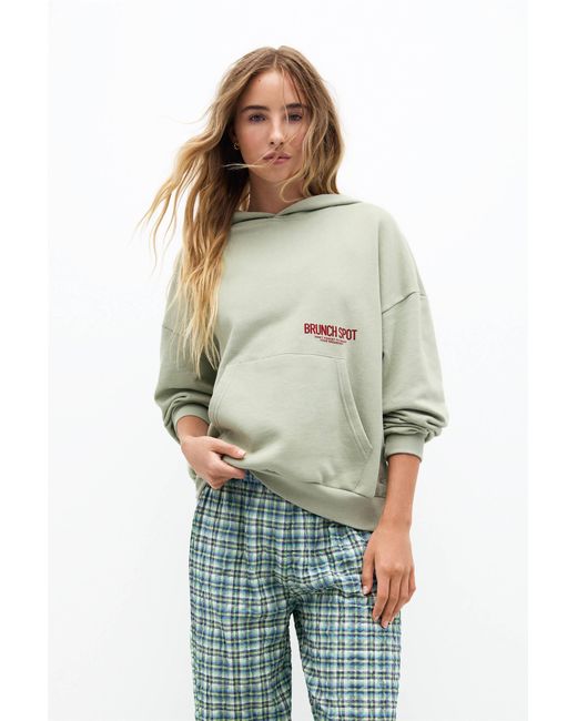 Pull&Bear Green Brunch Hoodie