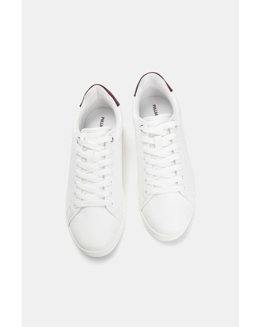 Pull&Bear White Basic-Sneaker Mit Detail