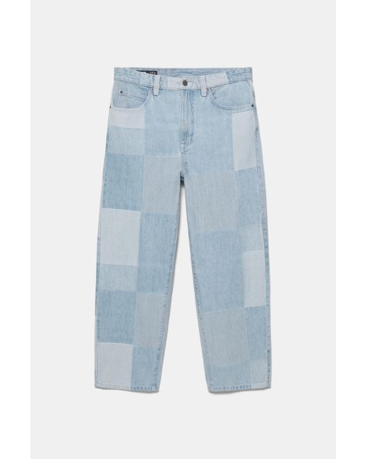 Pull&Bear Baggy Jeans Met Patchworkruit in het Blue voor heren