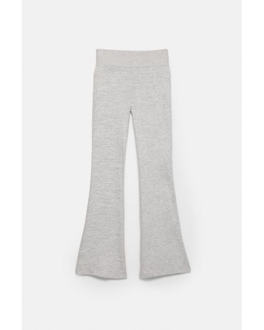 Pull&Bear Flared Broek Van Soft Touch Materiaal in het White