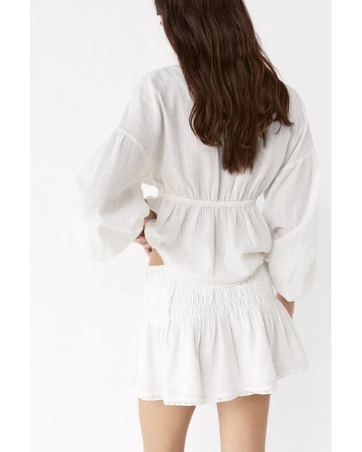 Pull&Bear Green Ruffled Skort