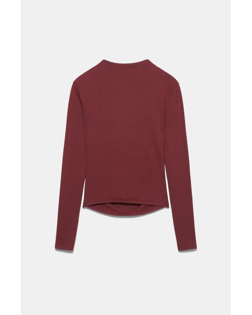 Pull&Bear Red High Neck Top