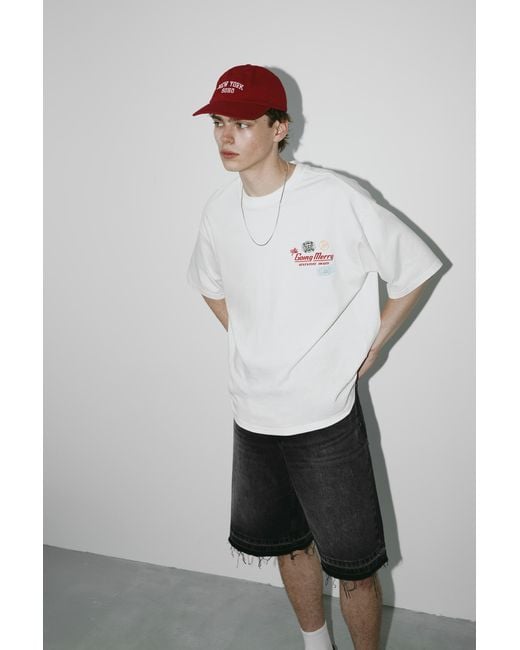 Pull&Bear Gray One Piece Relaxed Fit T-Shirt for men