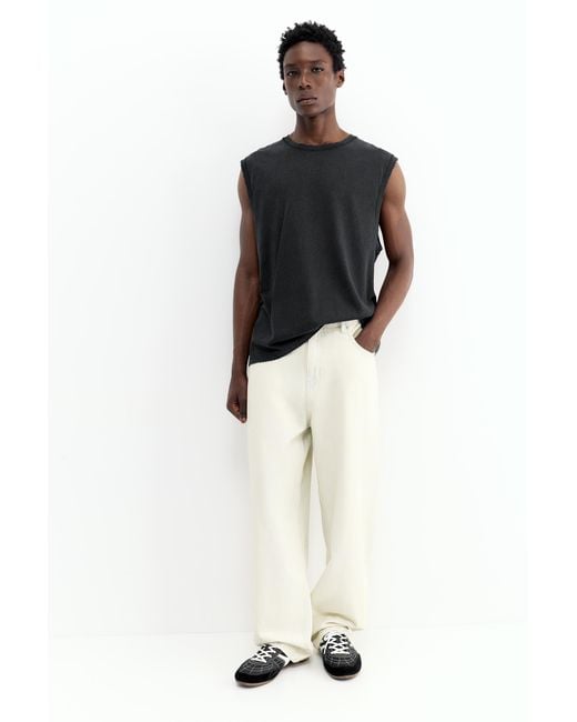 Pull&Bear Black Vest Top for men