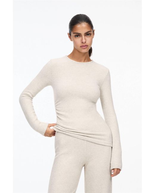 Pull&Bear Natural Long Sleeve Knit T-Shirt