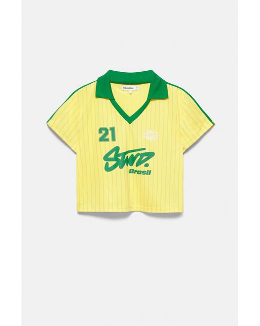 Pull&Bear Green Stwd Brasil T-Shirt