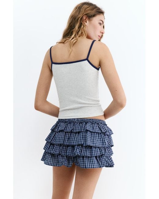 Pull&Bear Blue Stwd Fine Strap Top