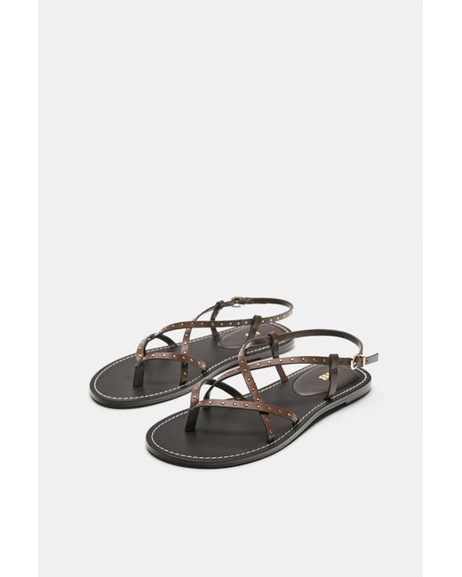 Pull&Bear Blue Flat Studded Sandals