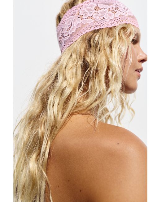 Pull&Bear Pink Stretch Lace Headband