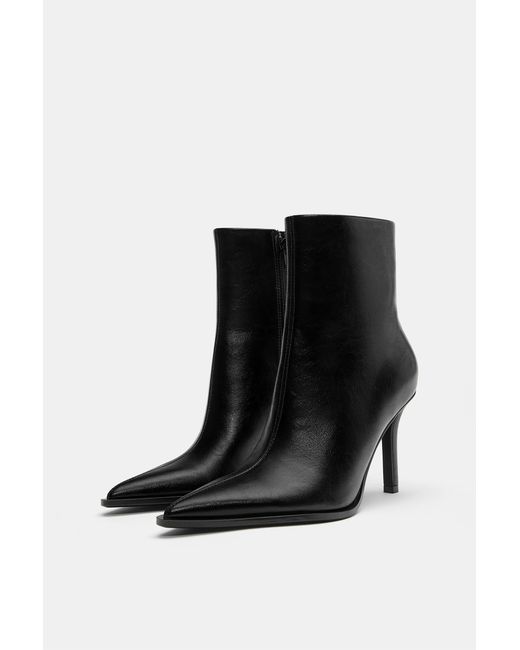Pull&Bear Natural Stiefeletten Mit Feinem Absatz