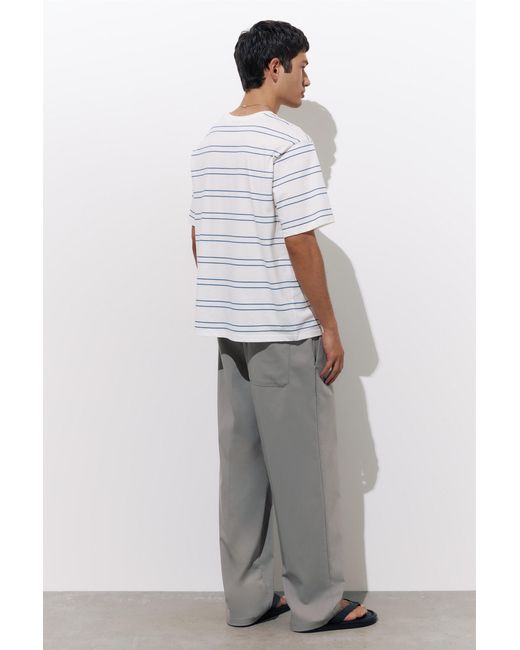 Pull&Bear Gray Tailored Fit Wide-Leg Trousers for men