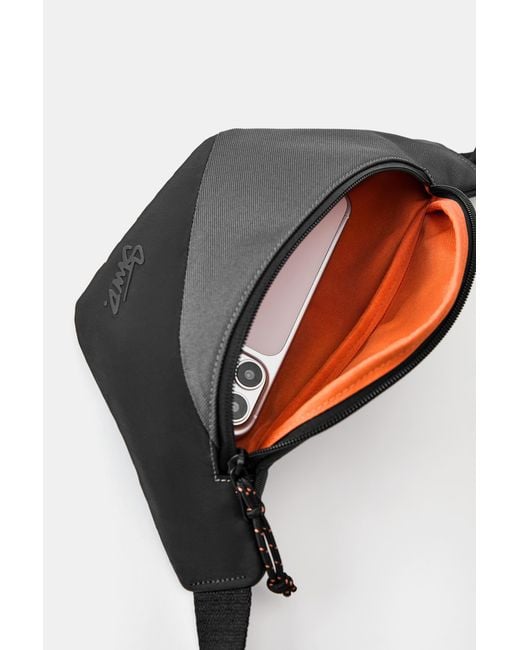 Pull&Bear Black Mixed Fabric Stwd Belt Bag for men