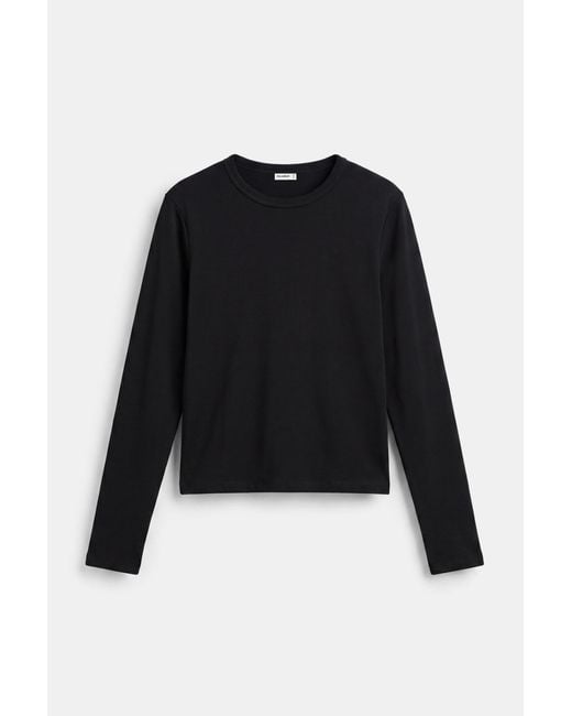 Pull&Bear Black Fitted Long Sleeve T-Shirt