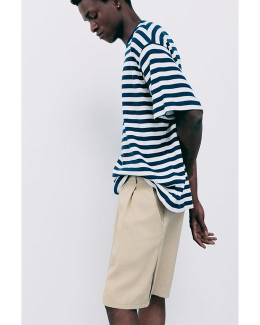 Pull&Bear Gray Darted Bermuda Shorts for men