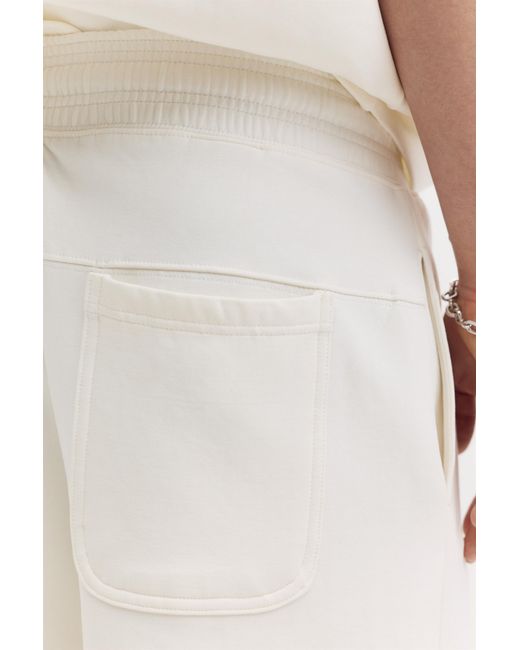 Pull&Bear White Interlock Jogger Bermuda Shorts for men