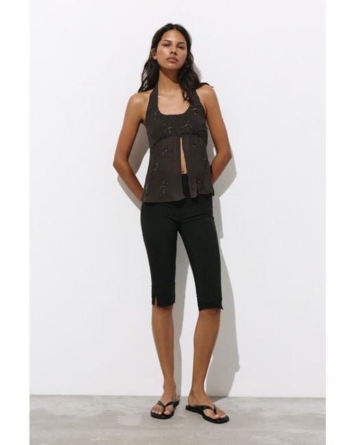 Pull&Bear Haltertop Met Kralen in het Blue