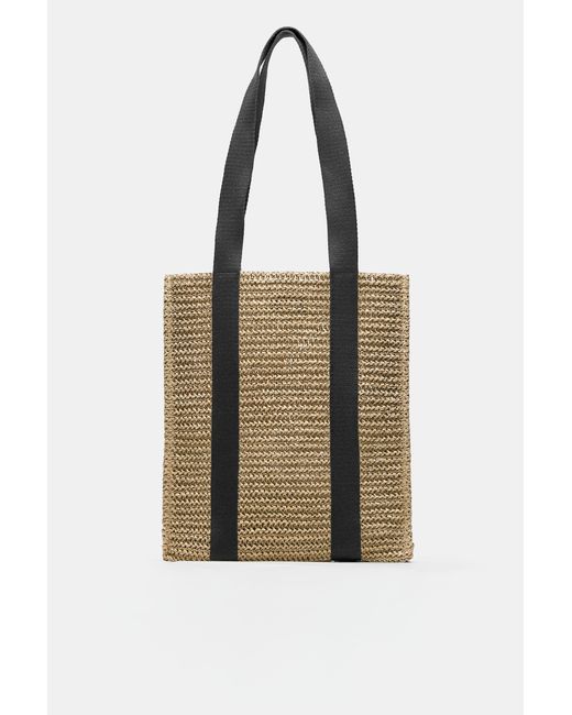 Pull&Bear Natural Woven Shopper Bag for men