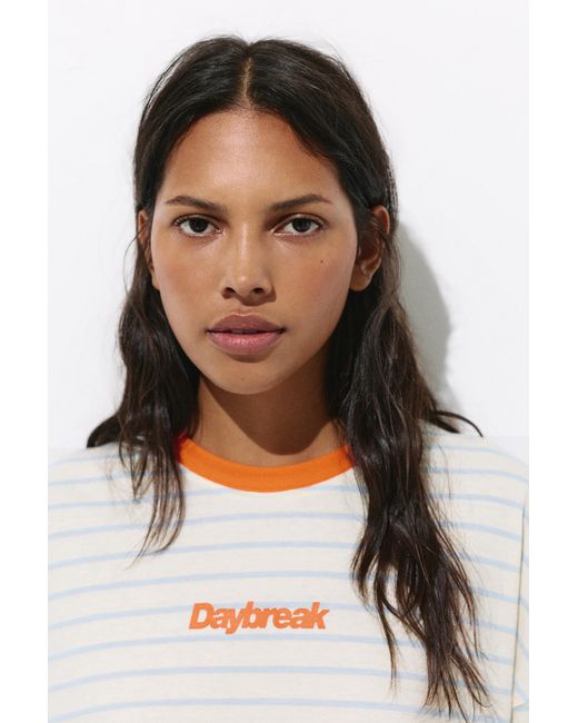 Pull&Bear Multicolor Striped Sun Graphic T-Shirt