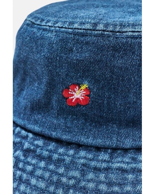 Pull&Bear Blue Embroidered Denim Bucket Hat
