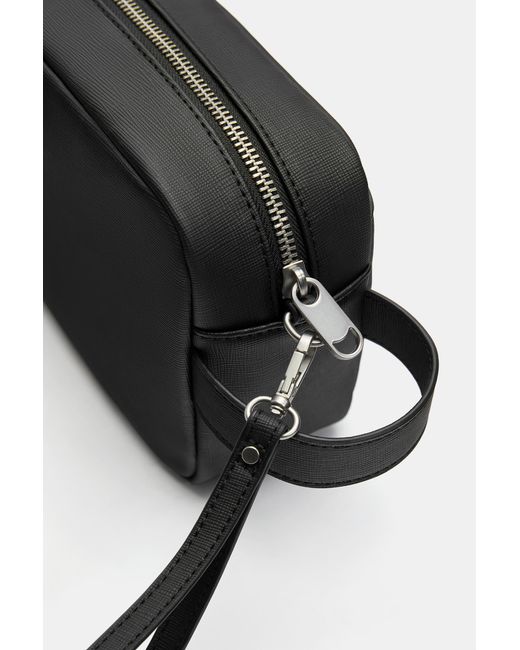 Pull&Bear Black Wash Bag With Handle for men