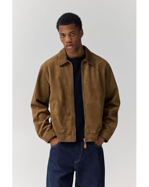 Pull&Bear Gray Faux Suede Jacket for men
