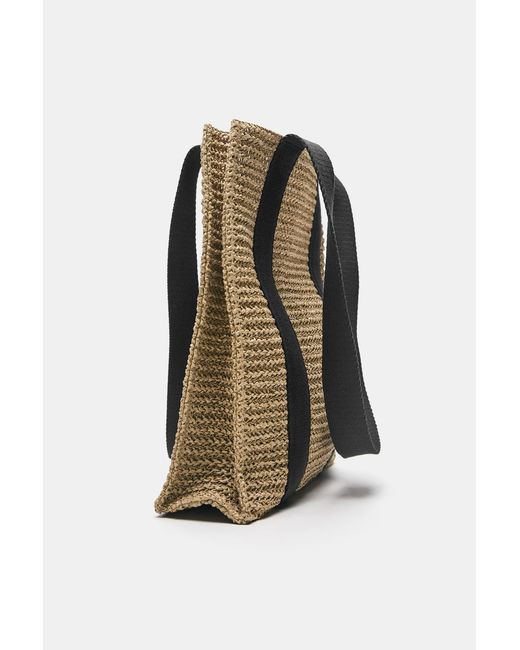 Pull&Bear Natural Woven Shopper Bag for men