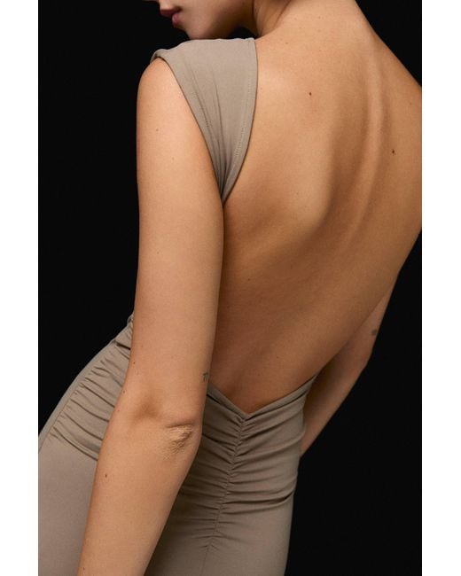 Pull&Bear Black Long Open Back Dress