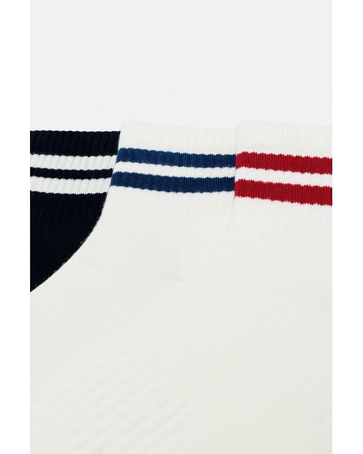 Pull&Bear Black Pack Of 3 Pairs Of Striped Socks for men