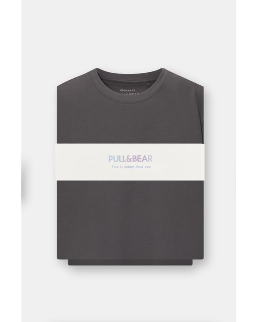 Pull&Bear Pack Joggingbermuda En T-Shirt in het Gray voor heren