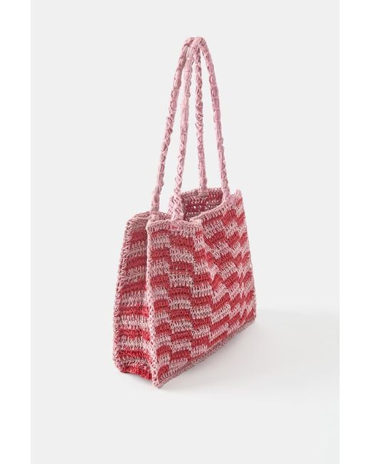 Pull&Bear Pink Crochet Shoulder Bag