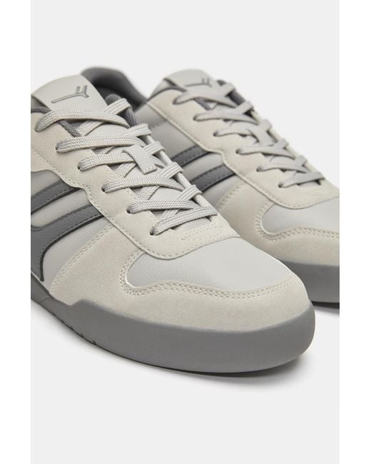 Pull&Bear White Retro Trainers for men