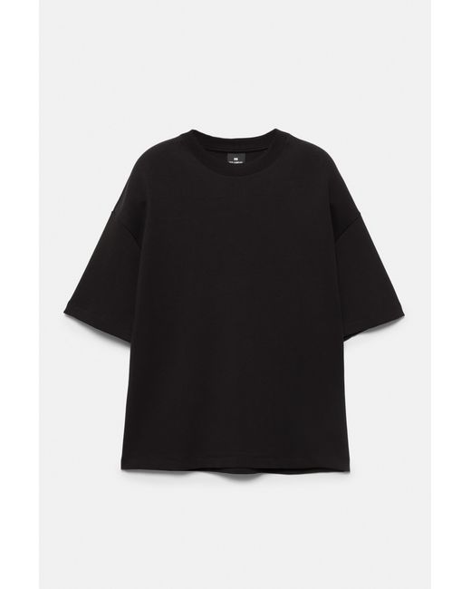 Pull&Bear Black Interlock Short Sleeve Sweatshirt for men