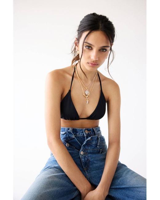 Pull&Bear White 3Er-Pack Metallisierte Halsketten